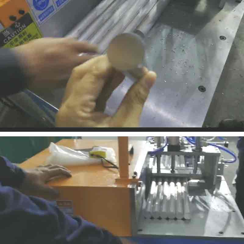 用工業(yè)鋁材切割機(jī)SDY-Q300鋸切直徑36mm的鋁棒，配2.0mm鋸片